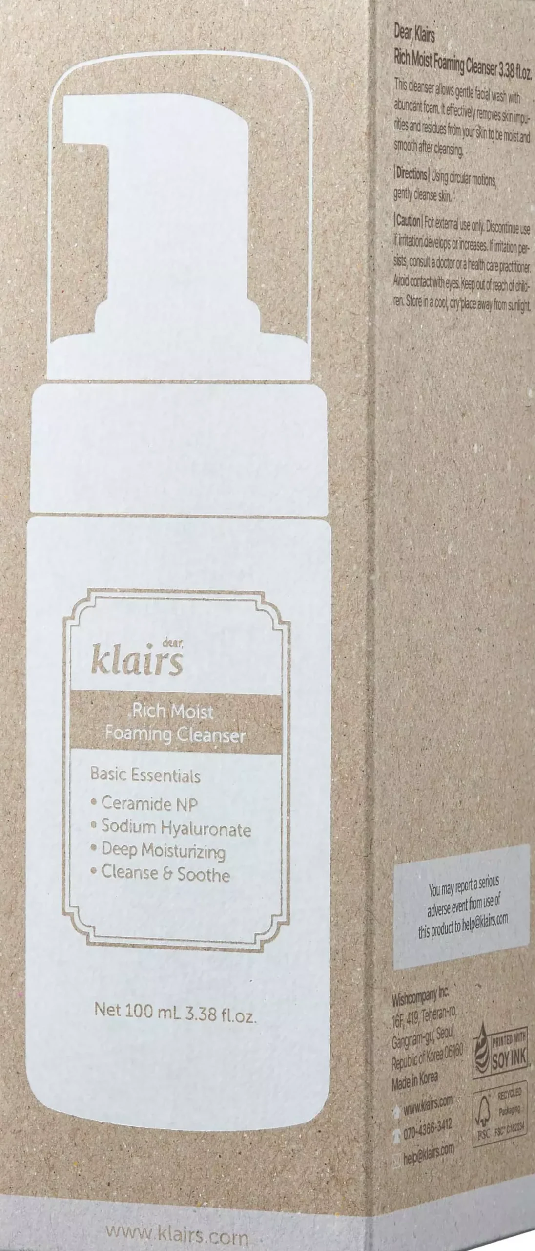 KlairsRich Moist Soothing Foaming Cleanser 100 ml