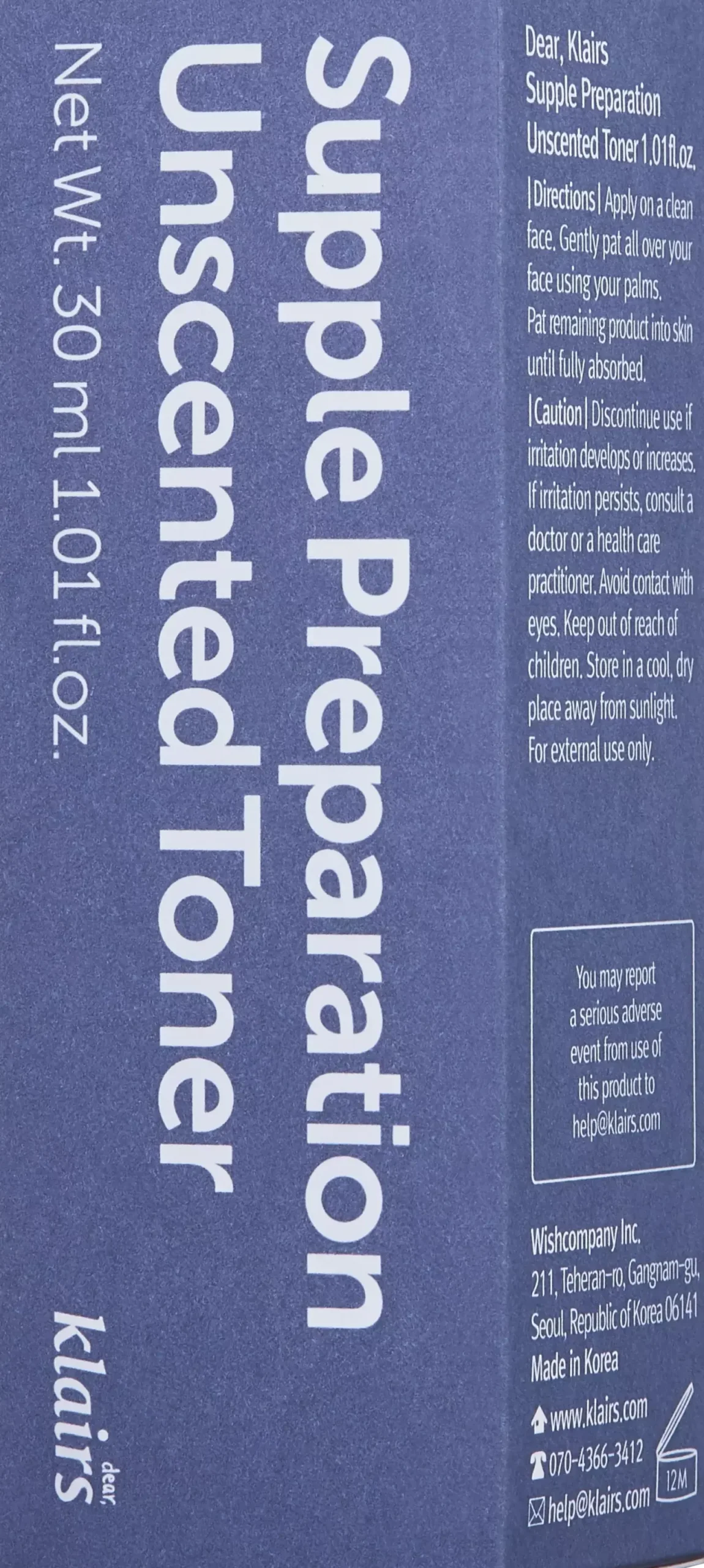 KlairsSupple Preparation Unscented Toner 180 ml