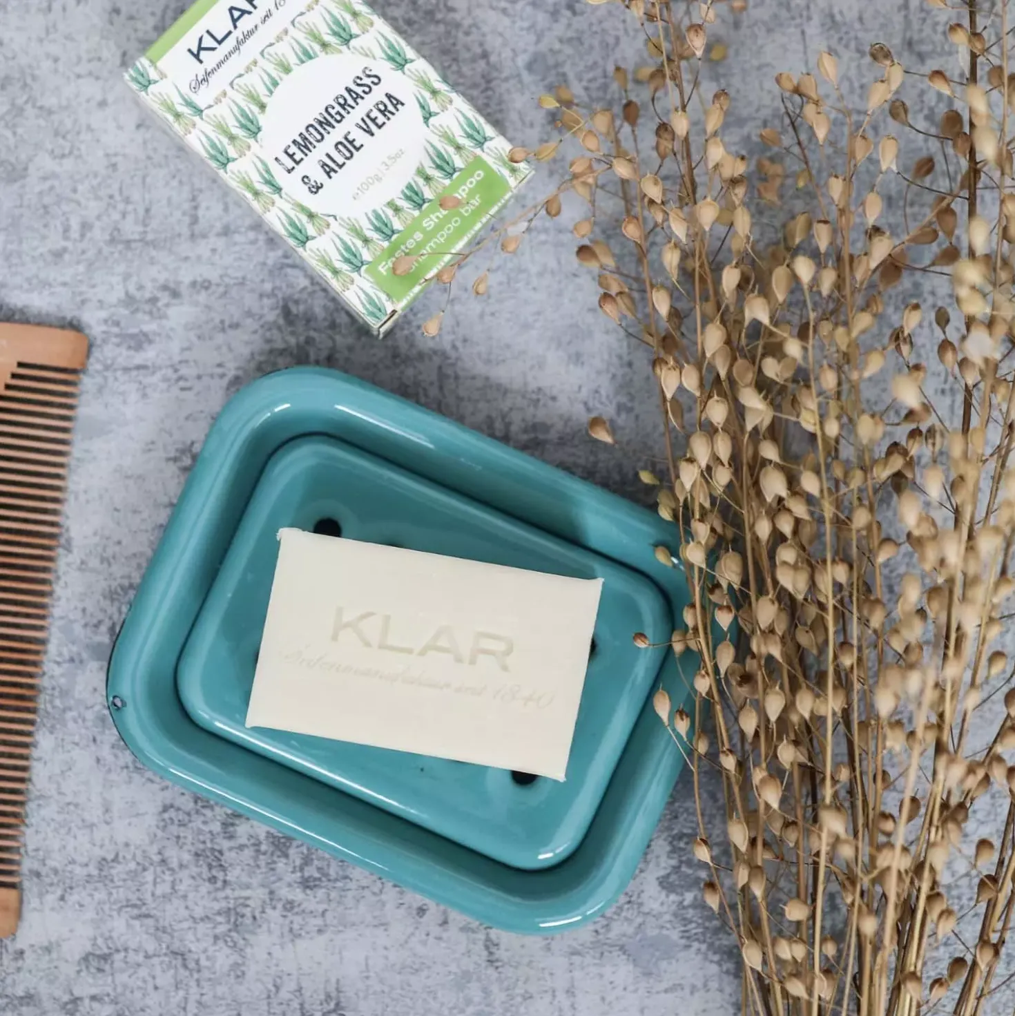 Klar Seifen Lemongrass & Aloe Vera Shampoo Bar 100 g