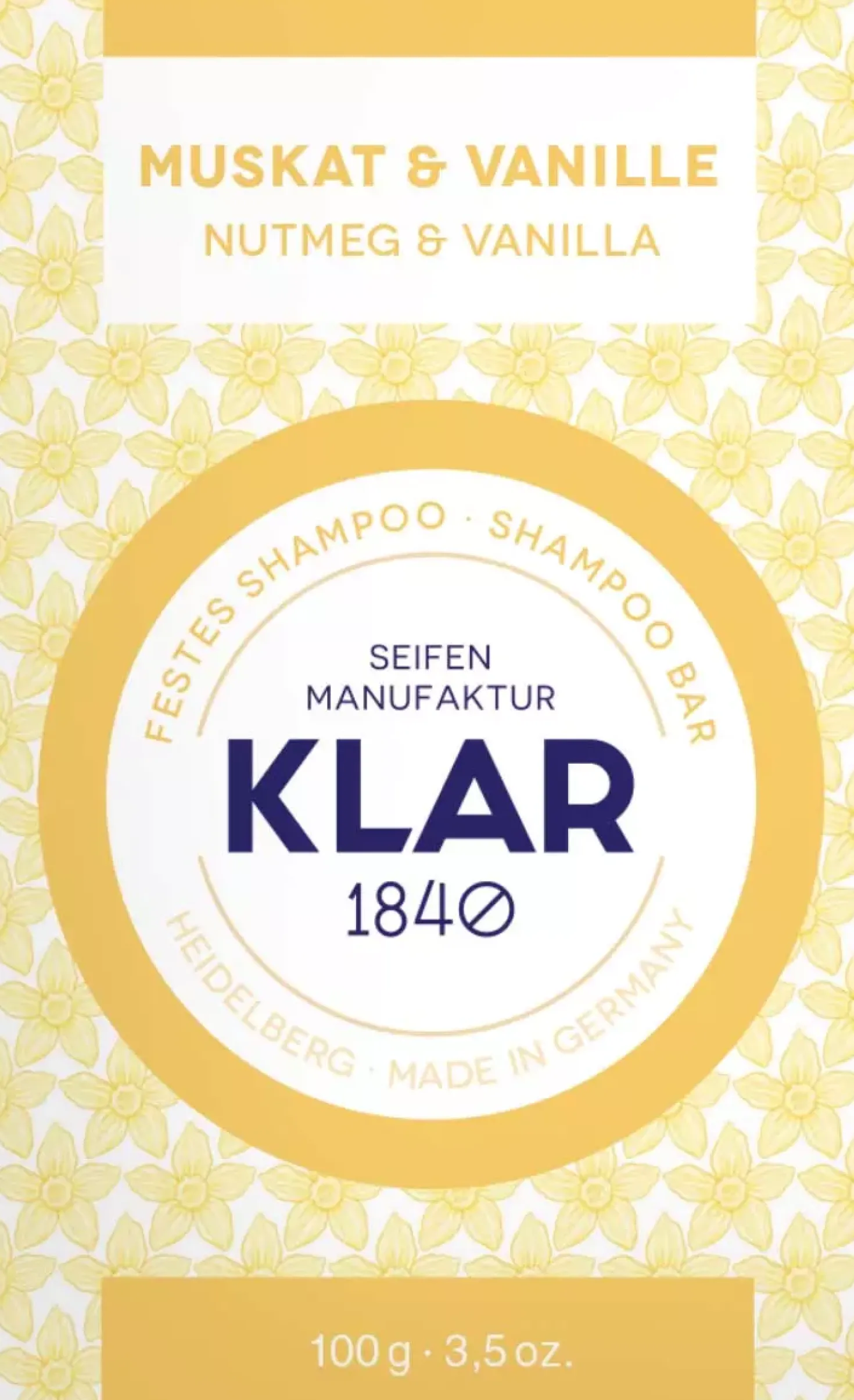 Klar Seifen Nutmeg & Vanilla Shampoo Bar 100 g