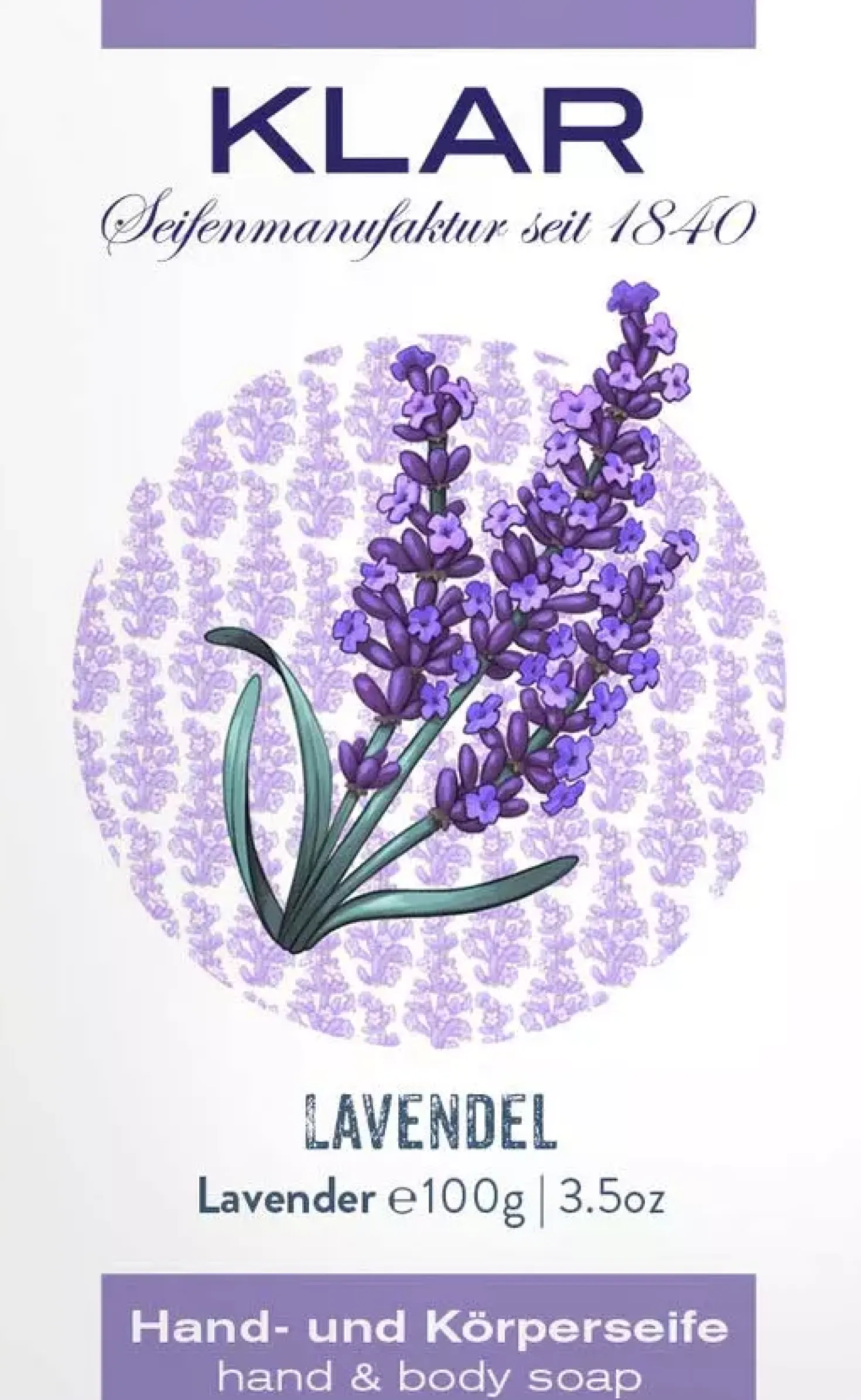Klar Seifen Scrub Soap - Lavender 100 g