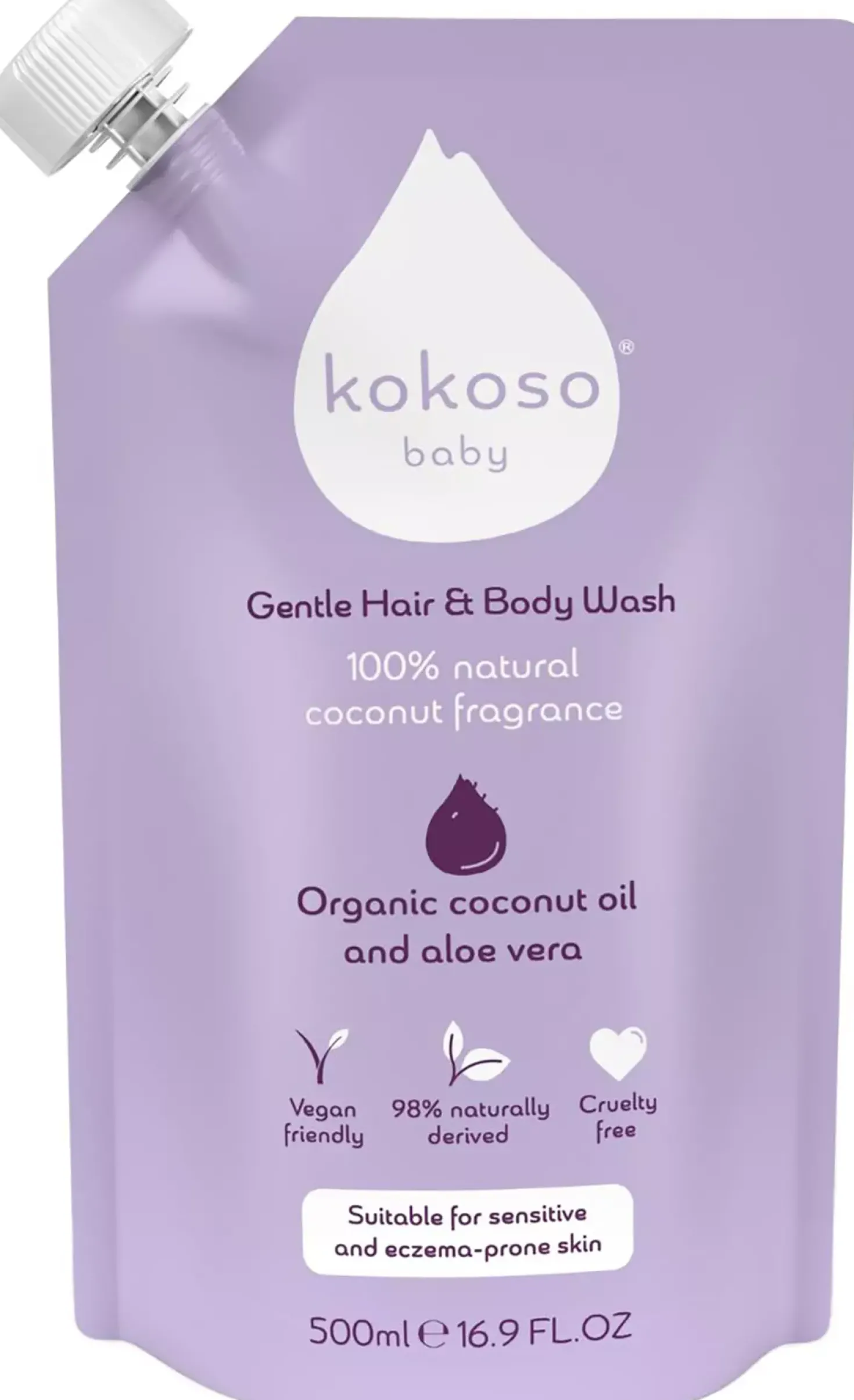 Kokoso Baby Gentle Hair Body Wash Refill Pouch 500 ml