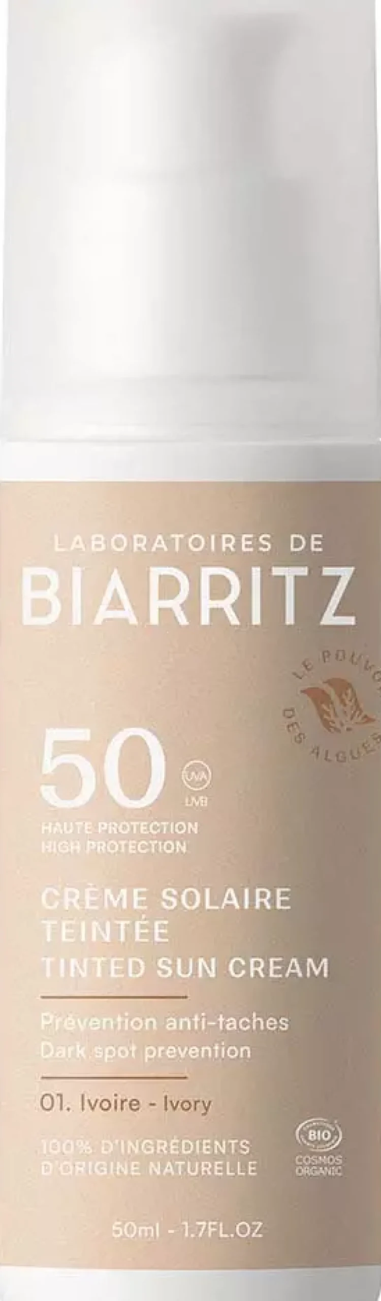 Laboratoires de BiarritzDERMO Suncare Tinted Face Sunscreen SPF50 Ivory 50 ml