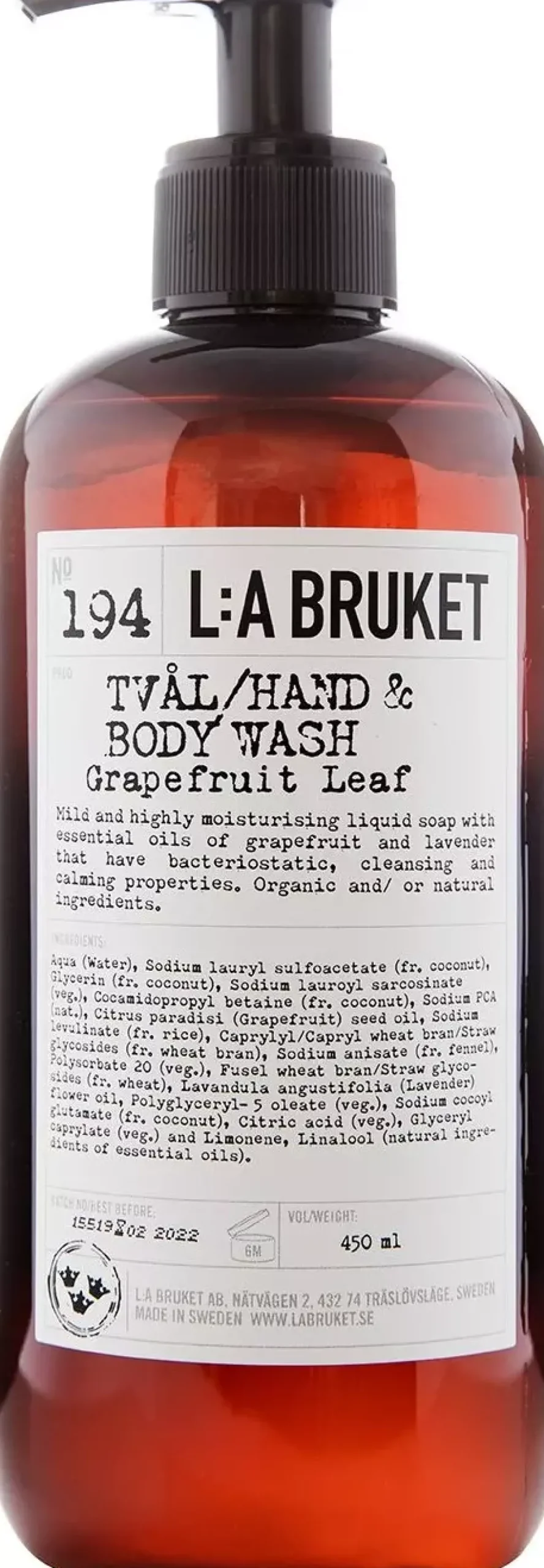L:a Bruket Hand & Body Wash 194 Grapefruit Leaf 240 ml