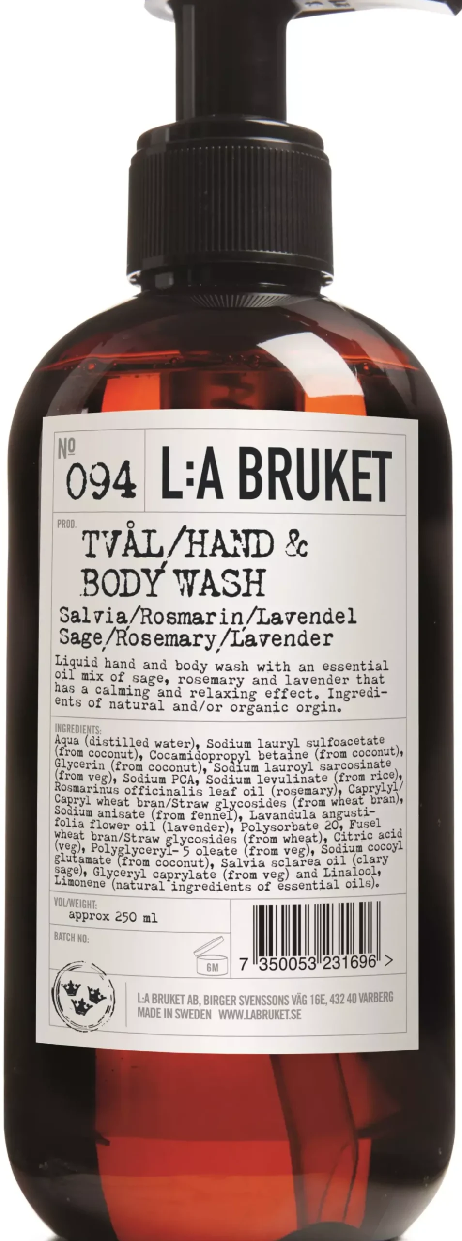 L:a Bruket Hand & Body Wash 094 Sage/Rosemary/Lavender 450 ml