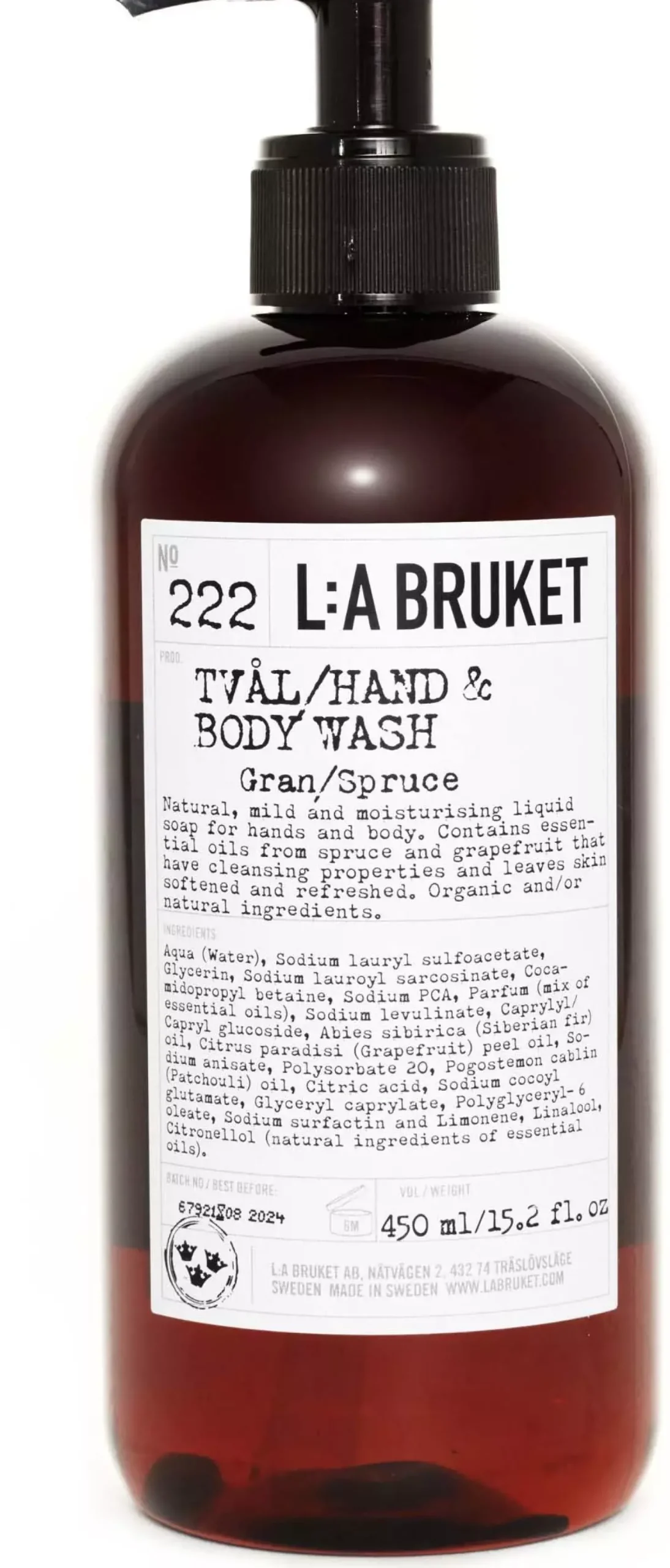 L:a Bruket Hand & Body Wash 222 Spruce 450 ml