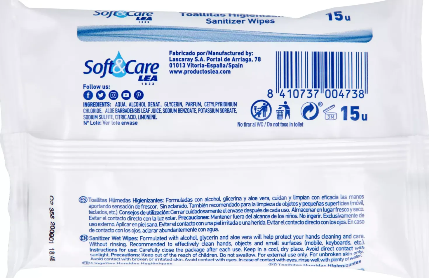 LEA Soft and Care Sanitizer Swipes