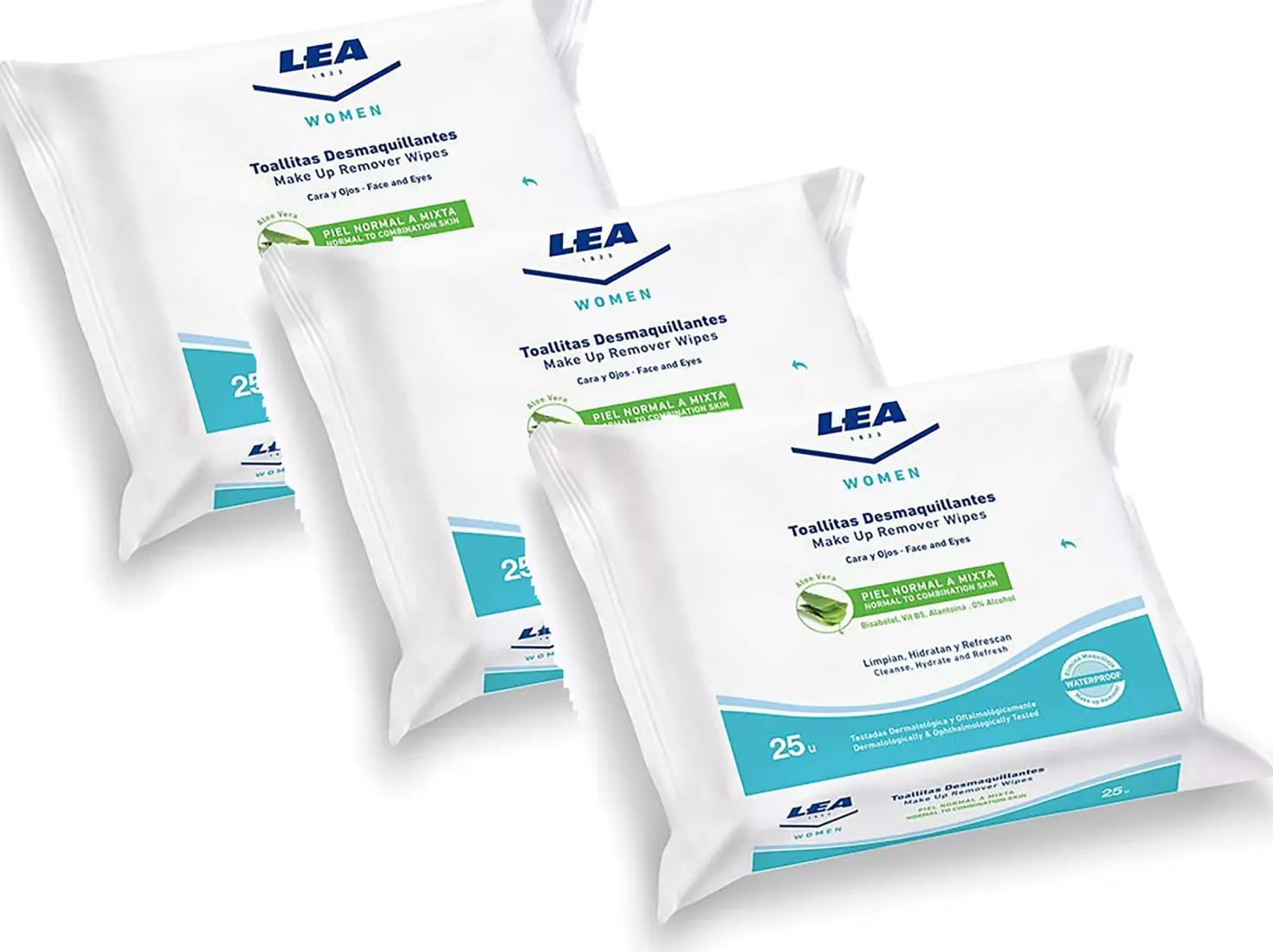 LEA Women Make Up Remover Wipes Aloe Vera x 3