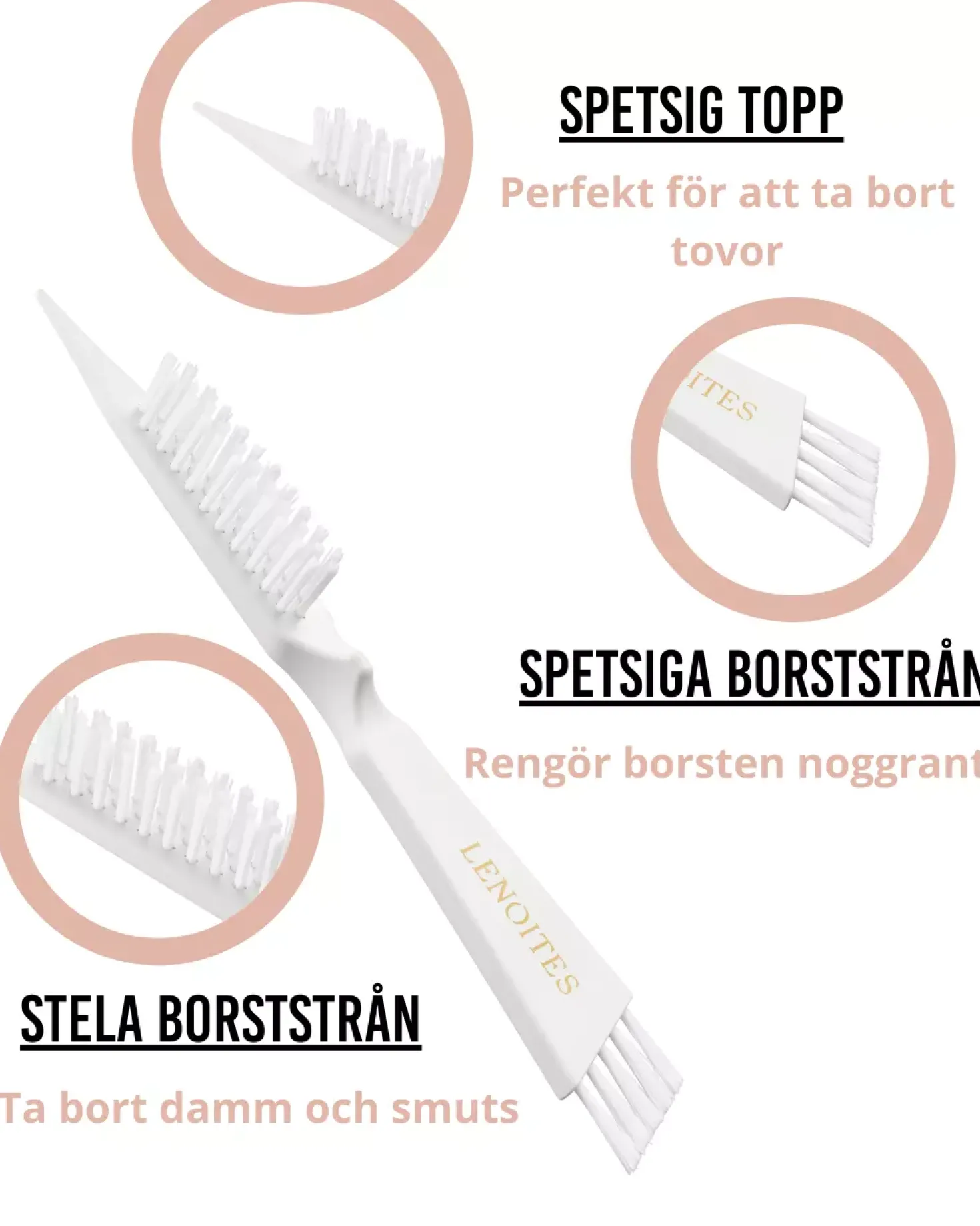 Lenoites Hair Brush Wild Boar Blush