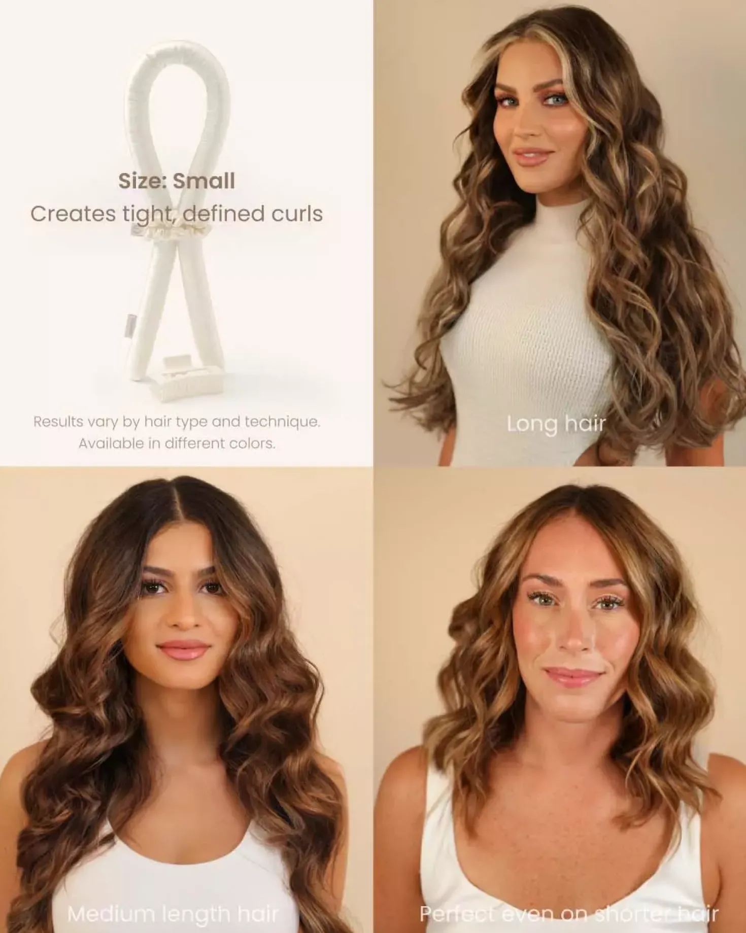 Lenoites Heatless Curls in Mulberry Silk Large Golden Sand