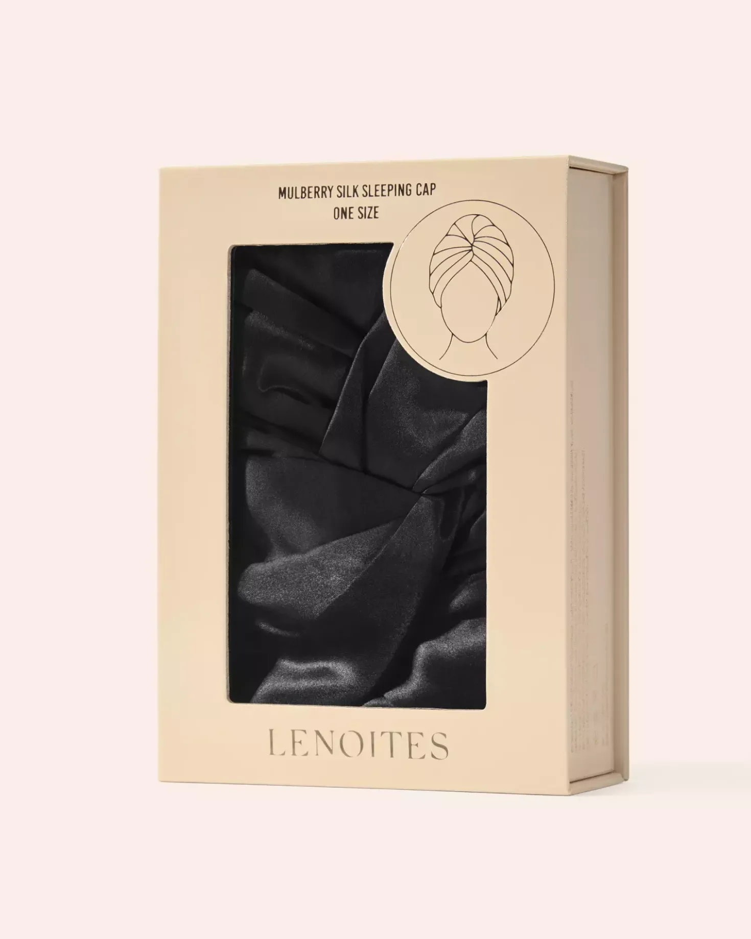 Lenoites Mulberry Silk Sleeping Cap Black