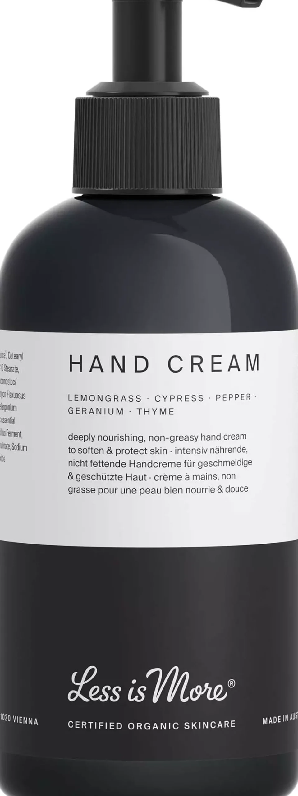 Less Is More Organic Hand Cream Lemongrass 250 ml