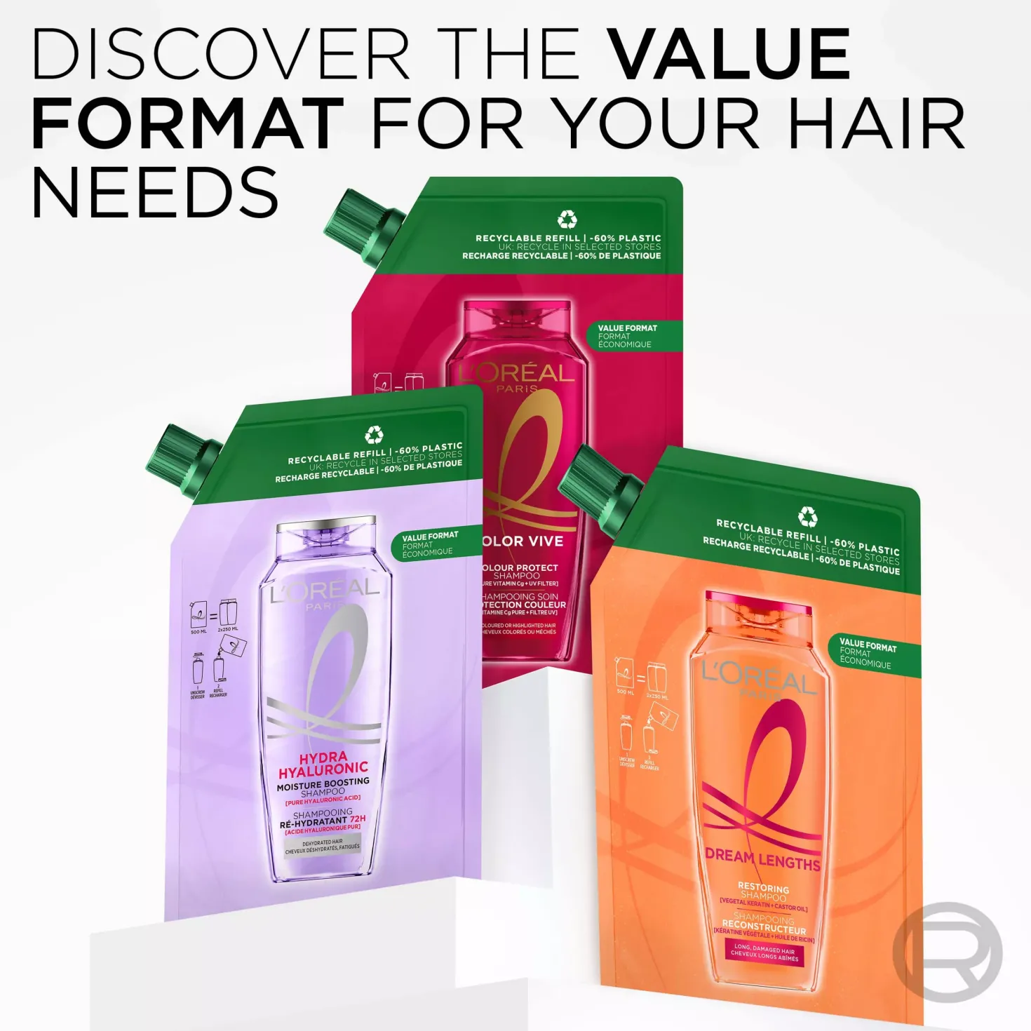 Loreal ParisElvital Hyaluron Plump Shampoo Refill 500 ml