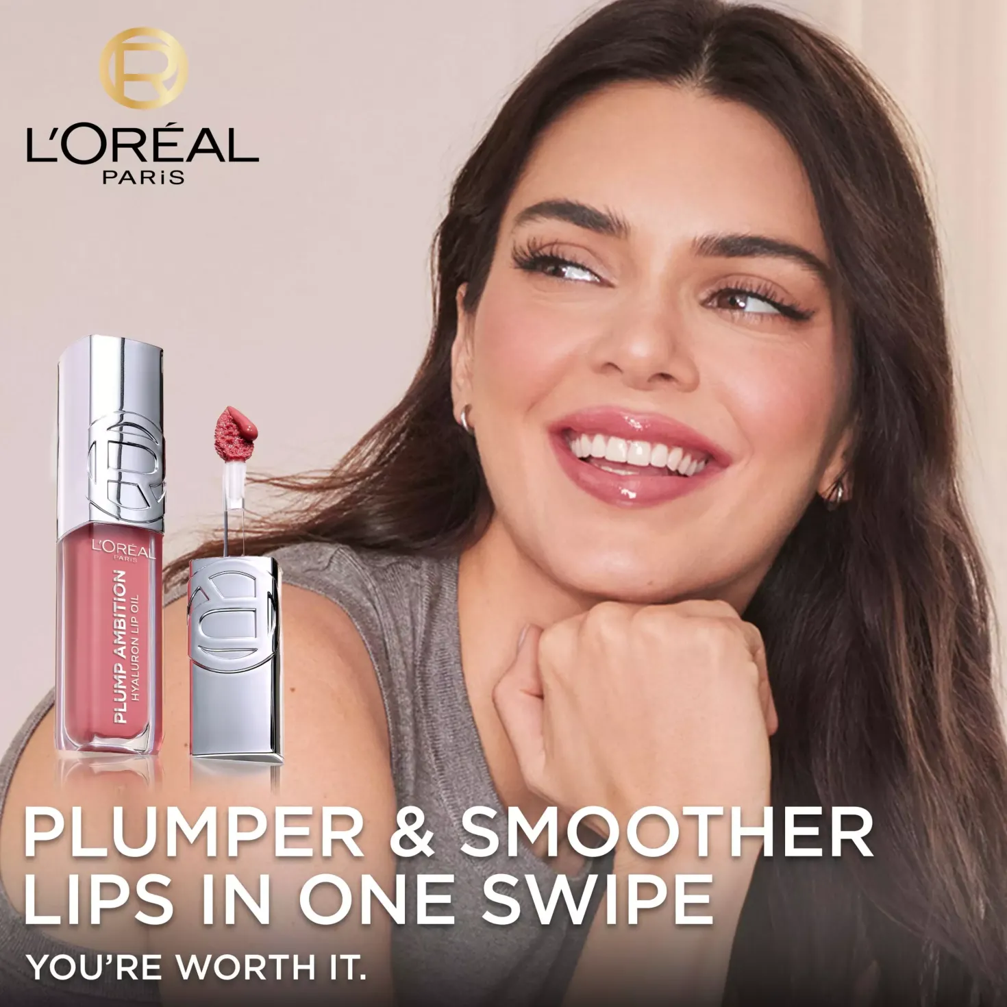 Loreal Paris Plump Ambition Hyaluron Lip Oil 650 Nude Macaron