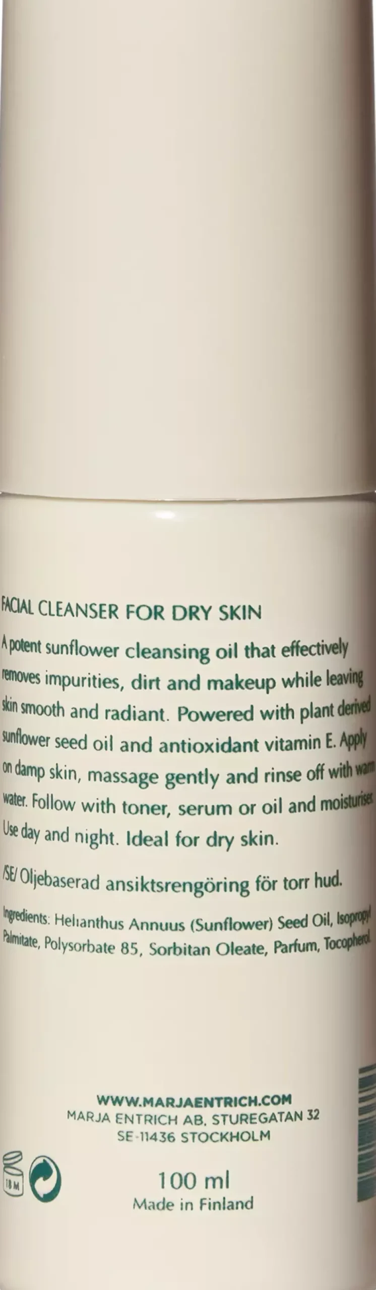 Marja Entrich Facial Cleanser For Dry Skin 100 ml