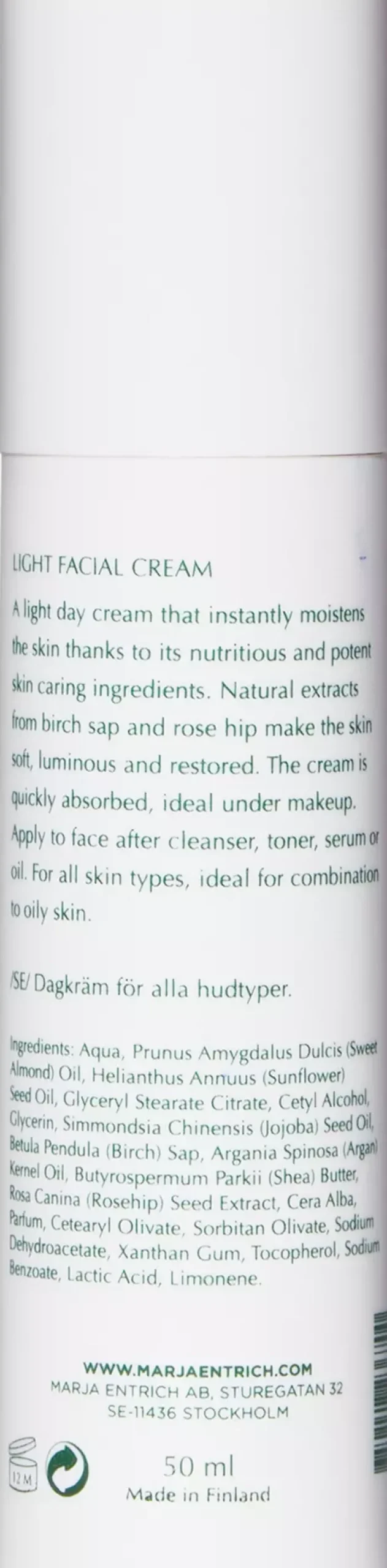 Marja Entrich Light Facial Cream 50 ml