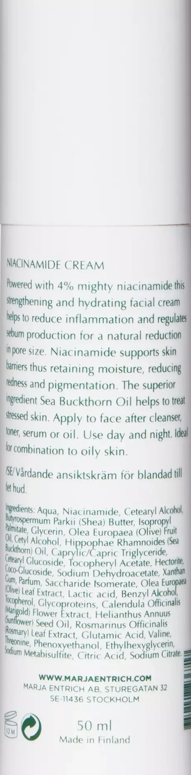 Marja Entrich Niacinamide Cream 50 ml