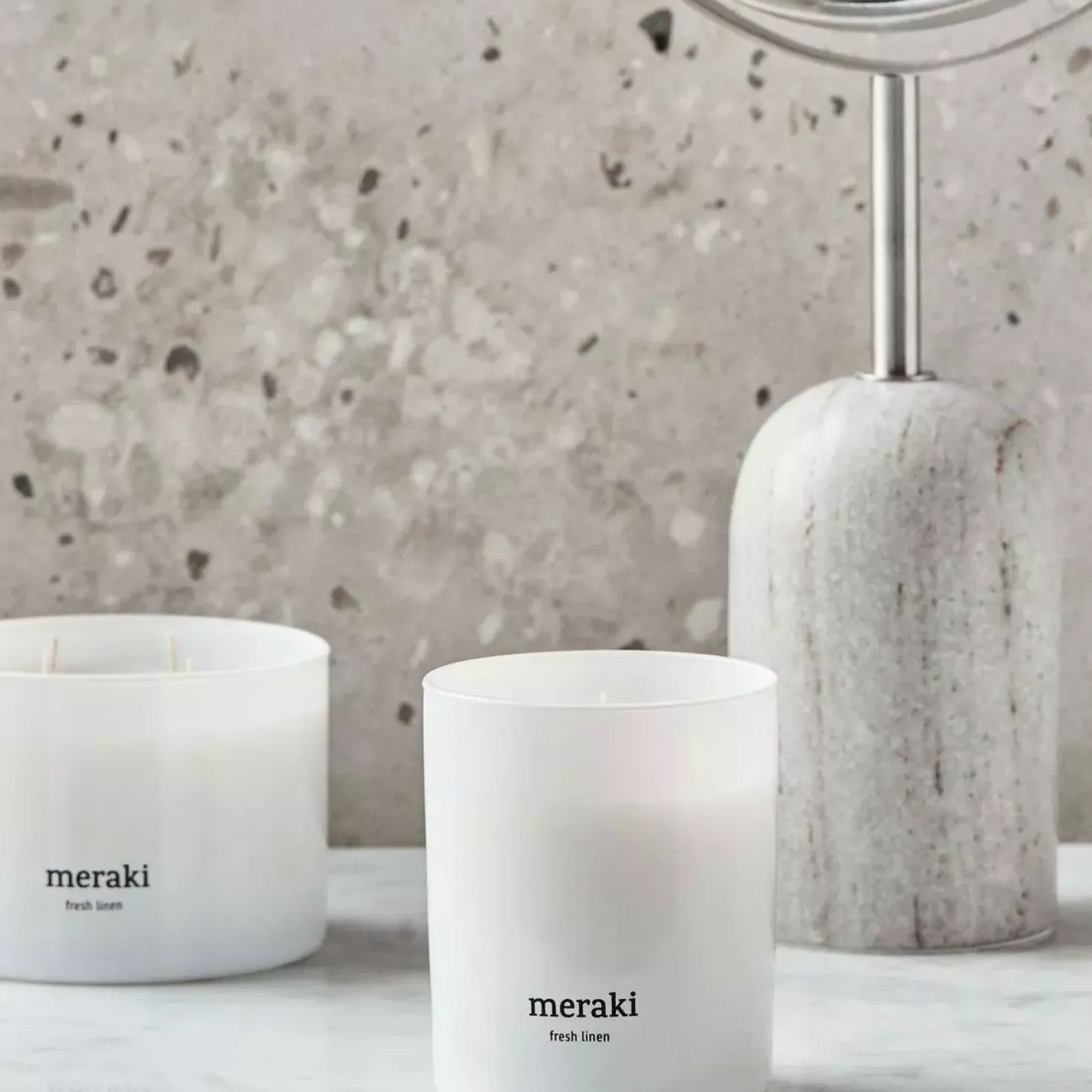 MerakiFresh Linen Scented Candle Small