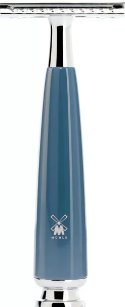Mühle Rytmo Safety Razor Shaving Set Black Fiber Resin Petro Blue