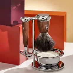 Mühle Rytmo Shaving Brush Ash Steamed Synthetic Black Fibre