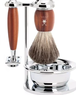MühleVIVO Shaving Set Plum Wood Black Fibre Safety Razor