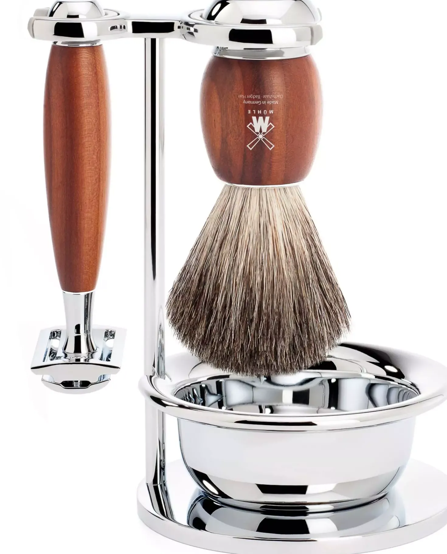 MühleVIVO Shaving Set Plum Wood Black Fibre Safety Razor
