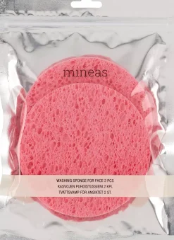 Mineas Washing Sponge For Face Hot Pink 2 pcs