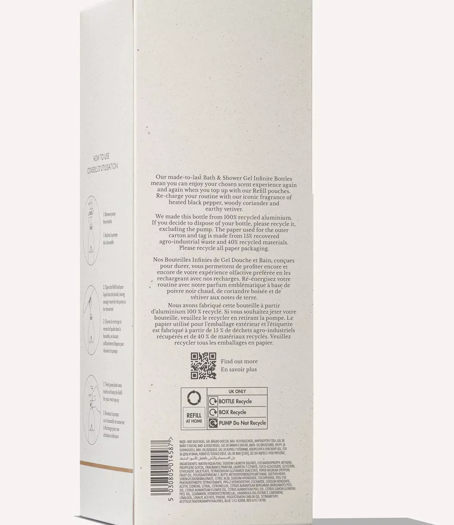 Molton Brown Infinite Bottle Re-charge Black Pepper Bath & Shower Gel 400 ml