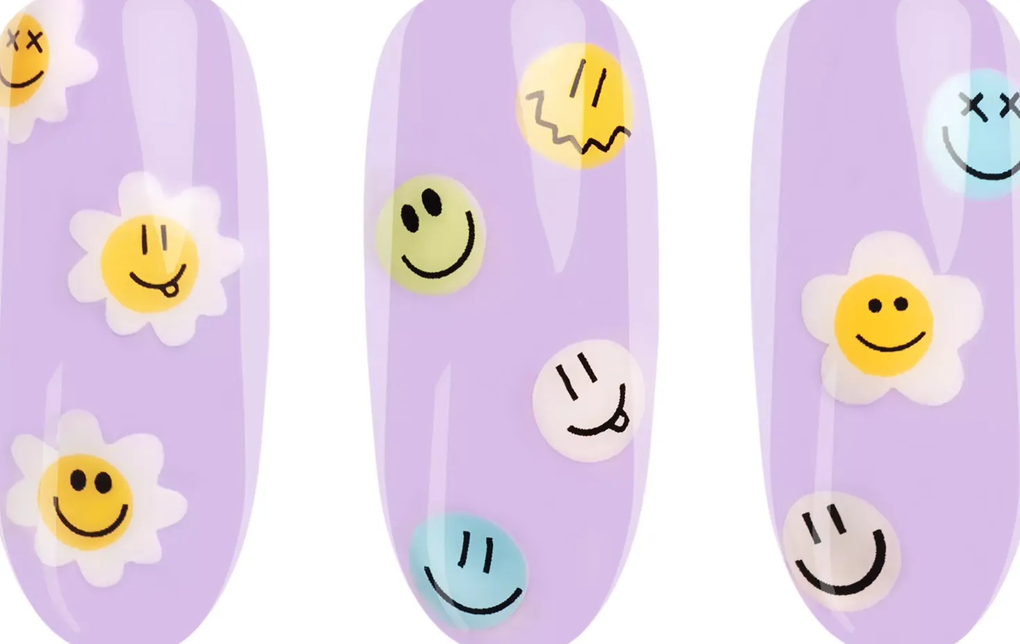 NEONAILLet Them Glow Nail Stickers Smileys
