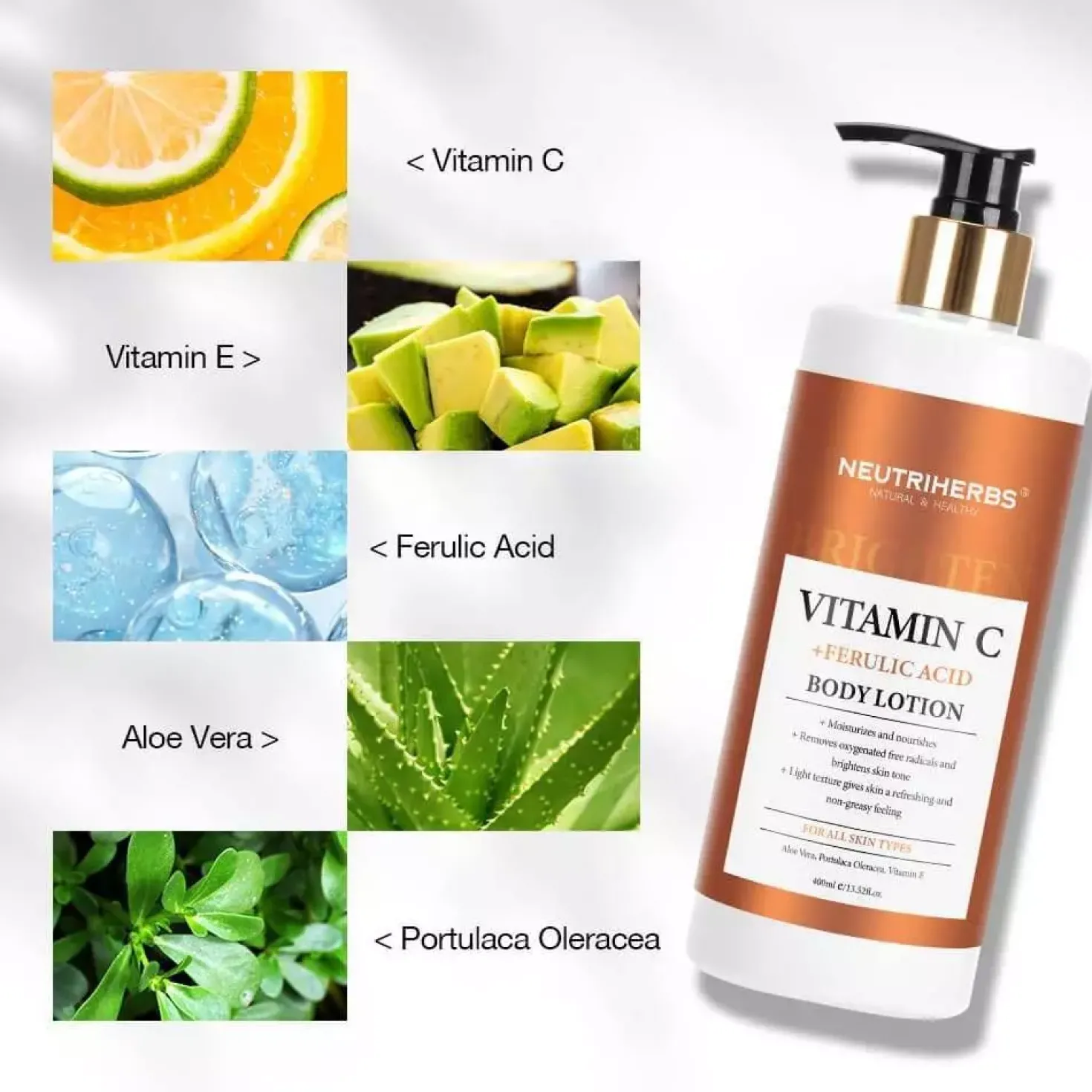 Neutriherbs Body Lotion Vitamin C, Whitening & Brightening 400 ml