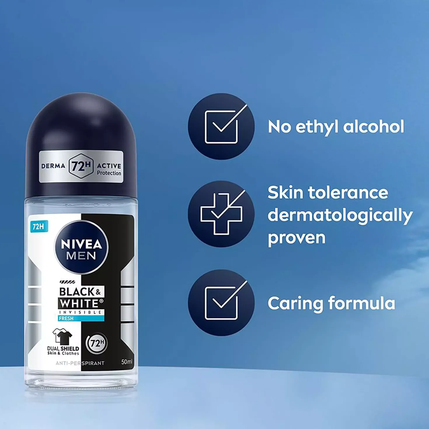 NIVEA Antiperspirant Deo Black & White Fresh Roll On 50 ml