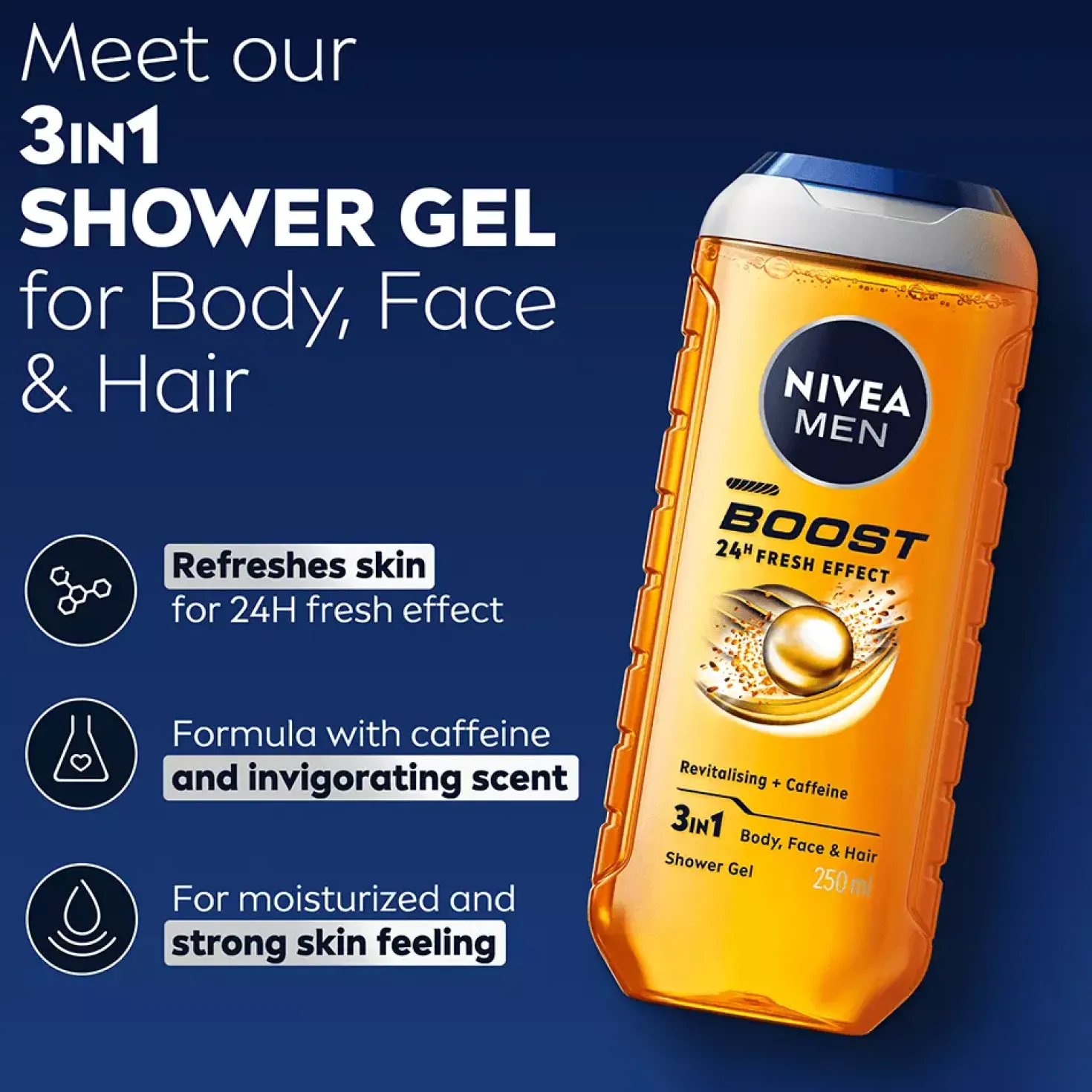 NIVEAMEN Boost Shower Gel 250 ml
