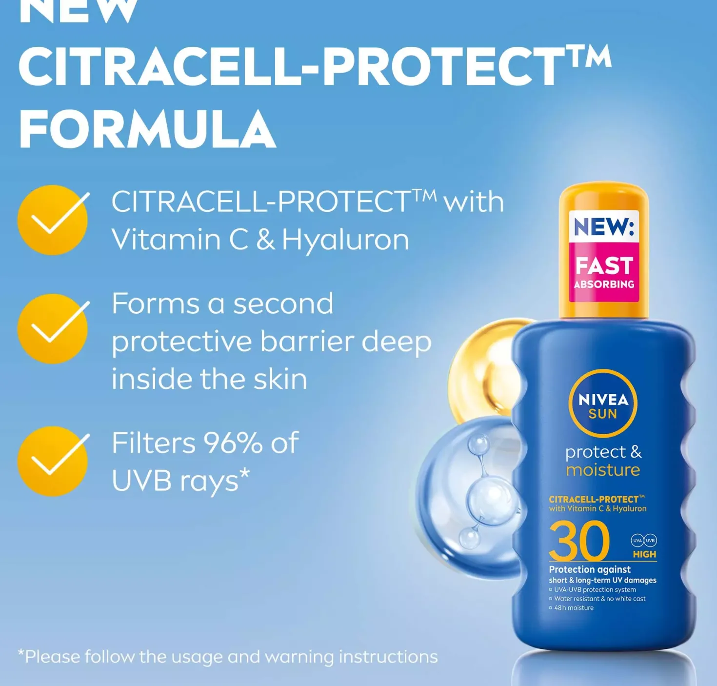 NIVEASUN Protect & Moisture Sun Spray SPF30 200 ml