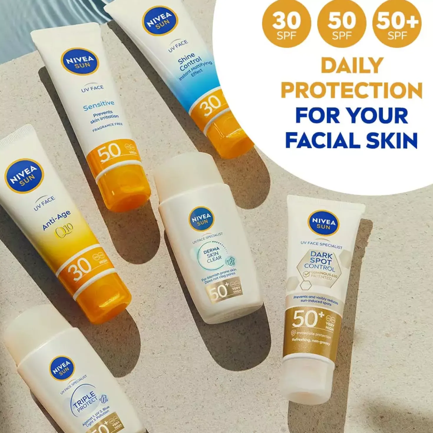 NIVEASUN UV Face Sensitive Cream SPF 50+ 40 ml
