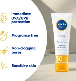 NIVEASUN UV Face Sensitive Cream SPF 50+ 40 ml