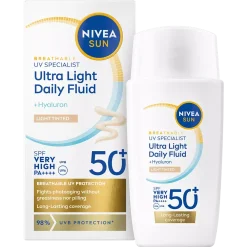 NIVEASUN UV Face Specialist Ultra Light Daily Fluid, Light Tinted SPF 50+ 40 ml