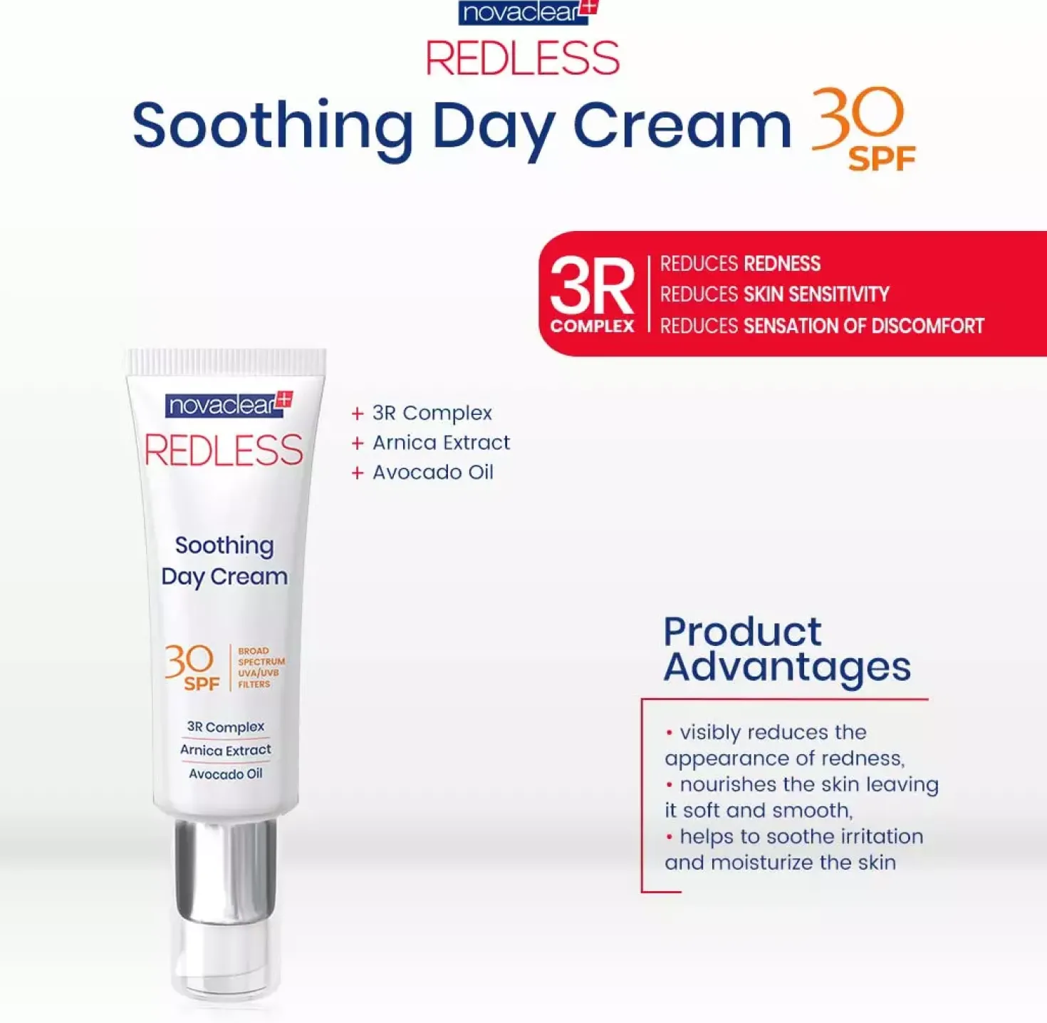 NovaclearRedless Soothing Day Cream SPF30 50 ml
