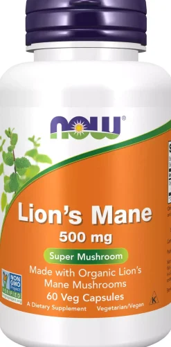 NOW Org Lion'S Mane Mushroom 60 stk