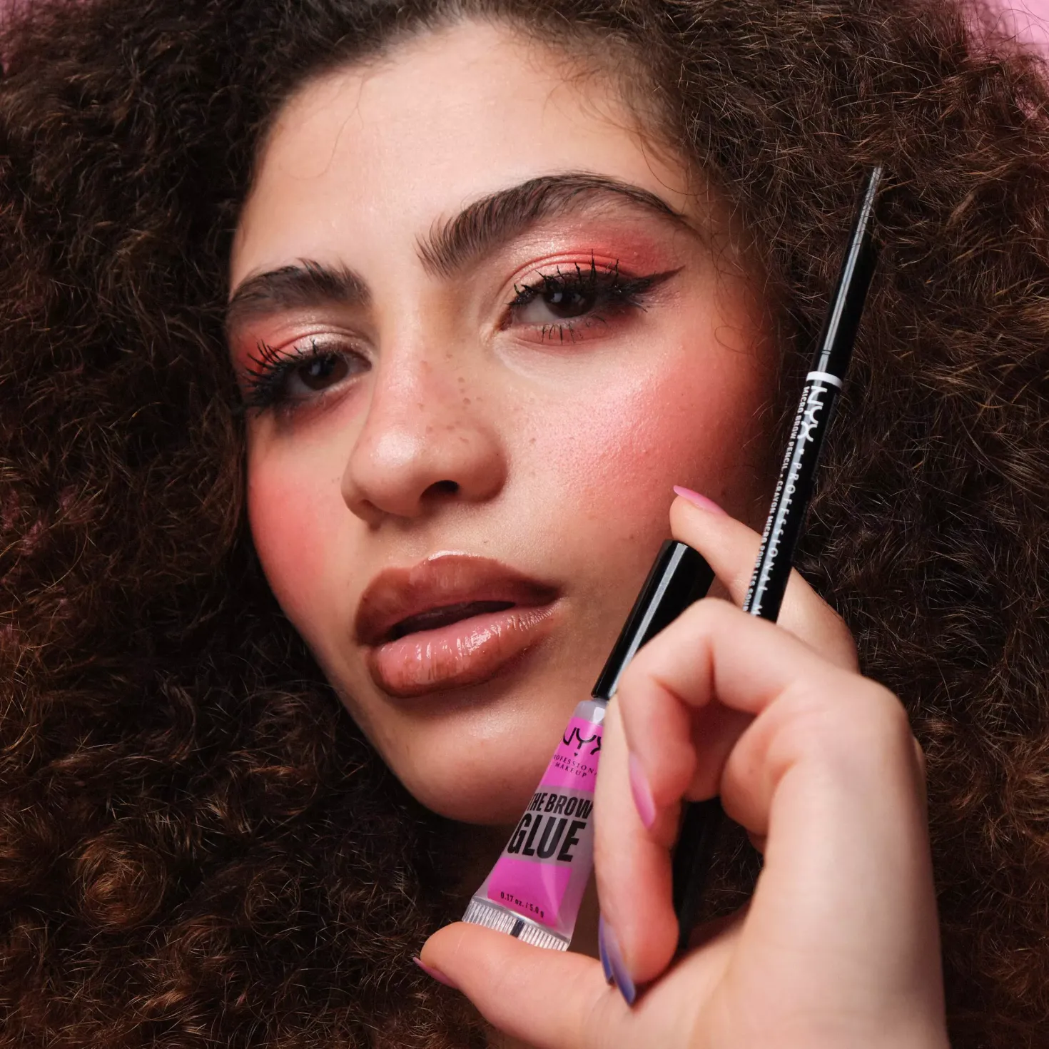 NYX PROFESSIONAL MAKEUP Brows Routine Set Bundle The Brow Glue Transparent & Micro Brow Pencil Ash Brown