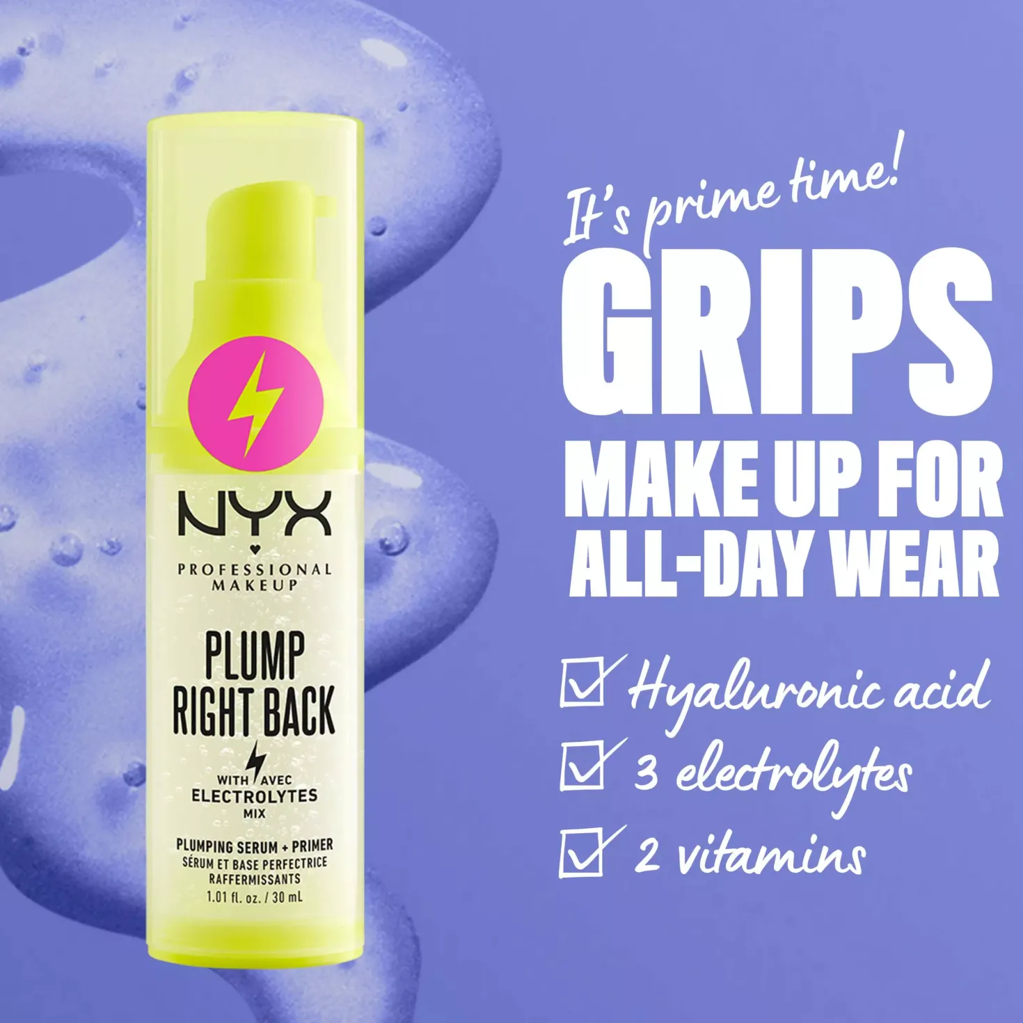 NYX PROFESSIONAL MAKEUP Bundle Plump Right Back Primer + Serum 30 ml & Matte Finish Setting Spray 60 ml
