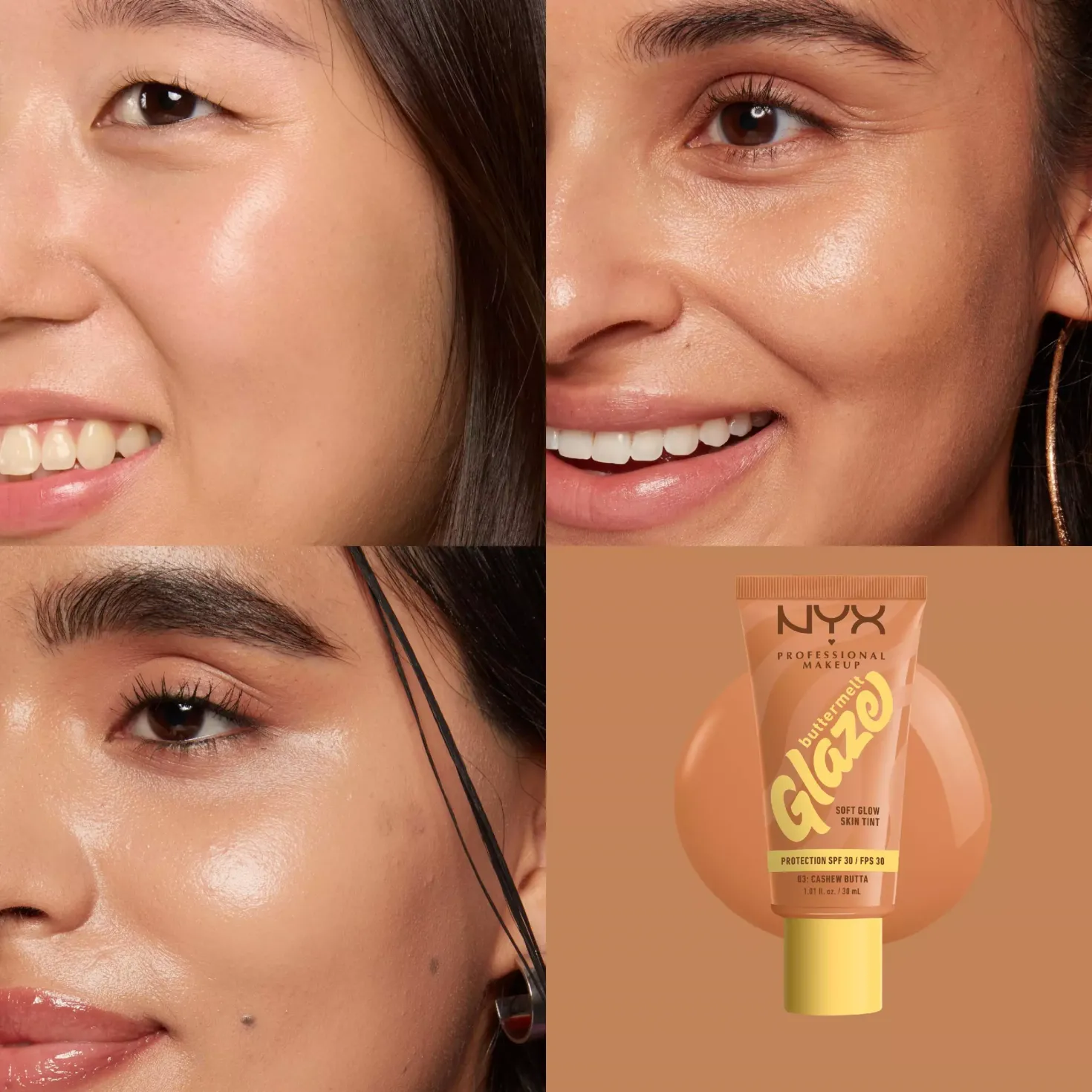NYX PROFESSIONAL MAKEUP Buttermelt Glaze Skin Tint 03 Cashew Butta