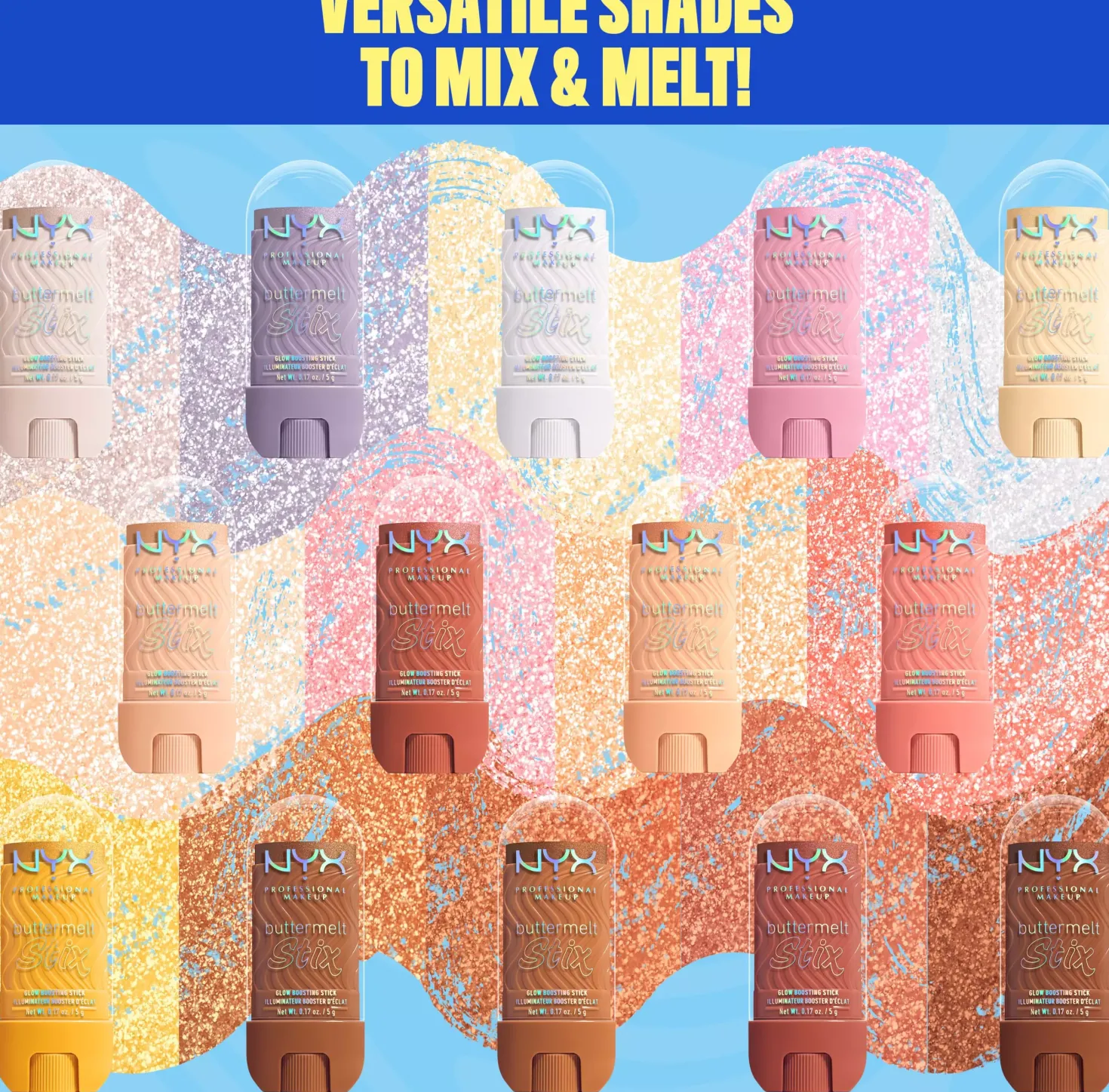 NYX PROFESSIONAL MAKEUP Buttermelt Glaze Highlighter Stix 01 Big Melt Energy
