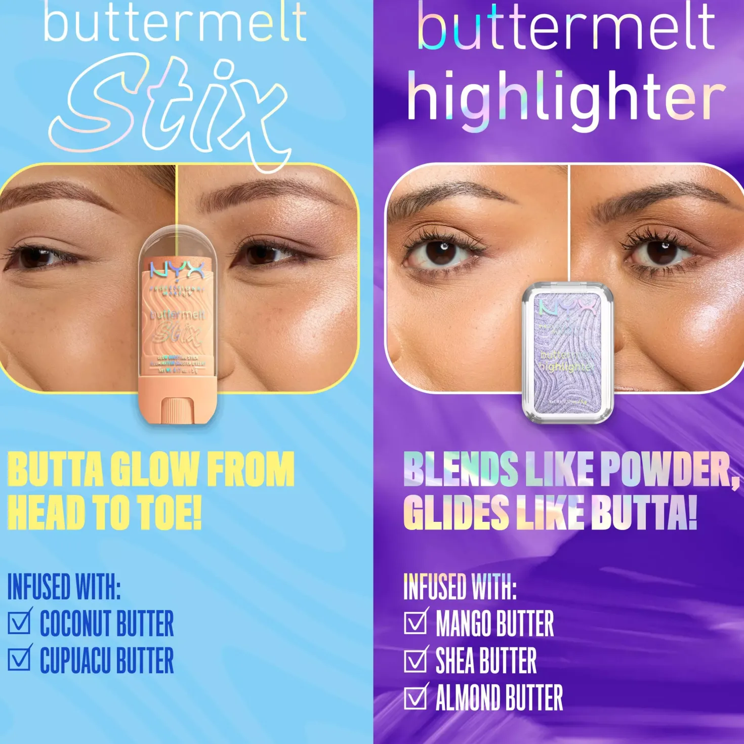 NYX PROFESSIONAL MAKEUP Buttermelt Glaze Highlighter Stix 01 Big Melt Energy