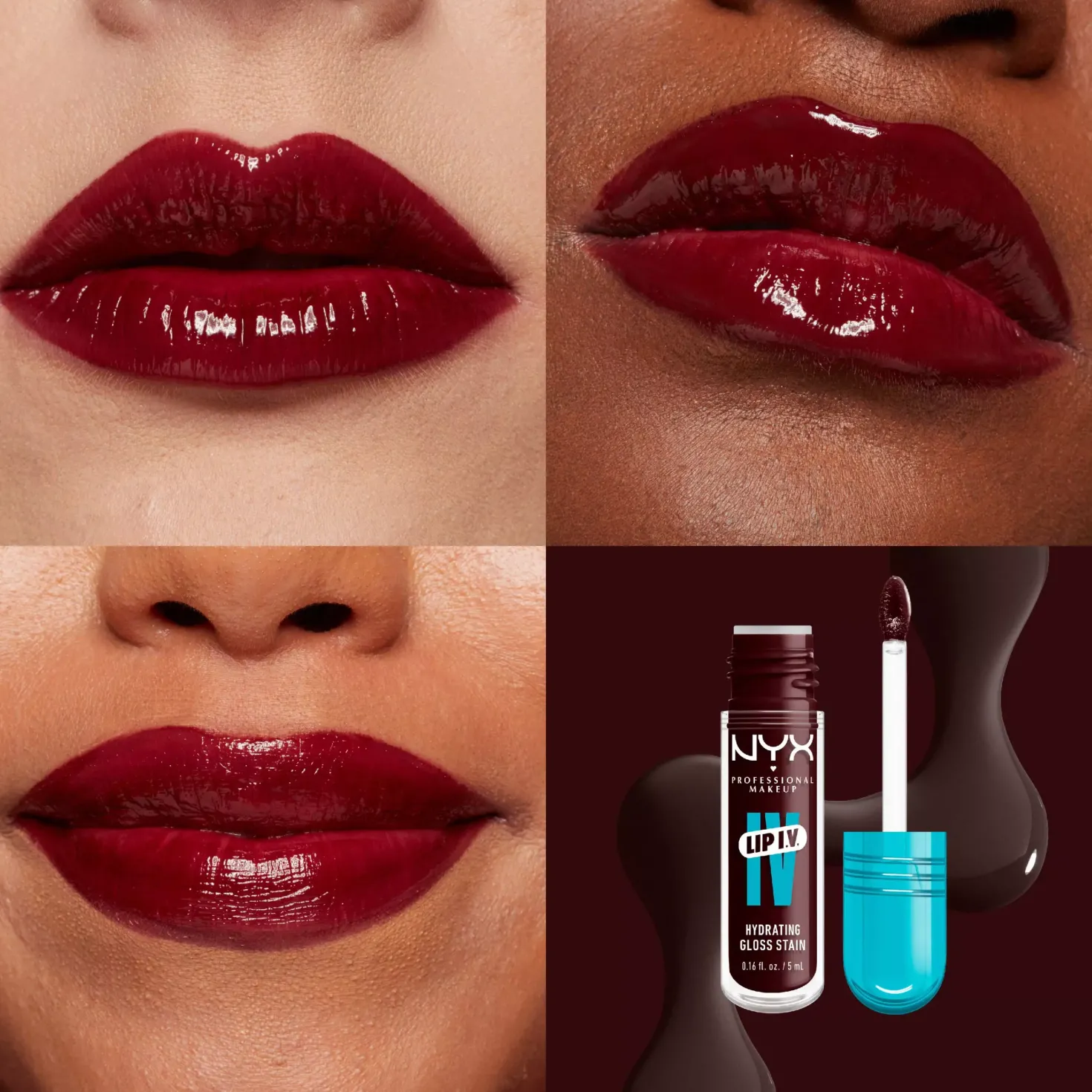 NYX PROFESSIONAL MAKEUP Lip I.V. Hydrating Gloss Stain Lip Gloss 17 Petal Pourin