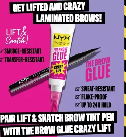 NYX PROFESSIONAL MAKEUP The Brow Glue Crazy Lift Lamination Gel 01 Transparent