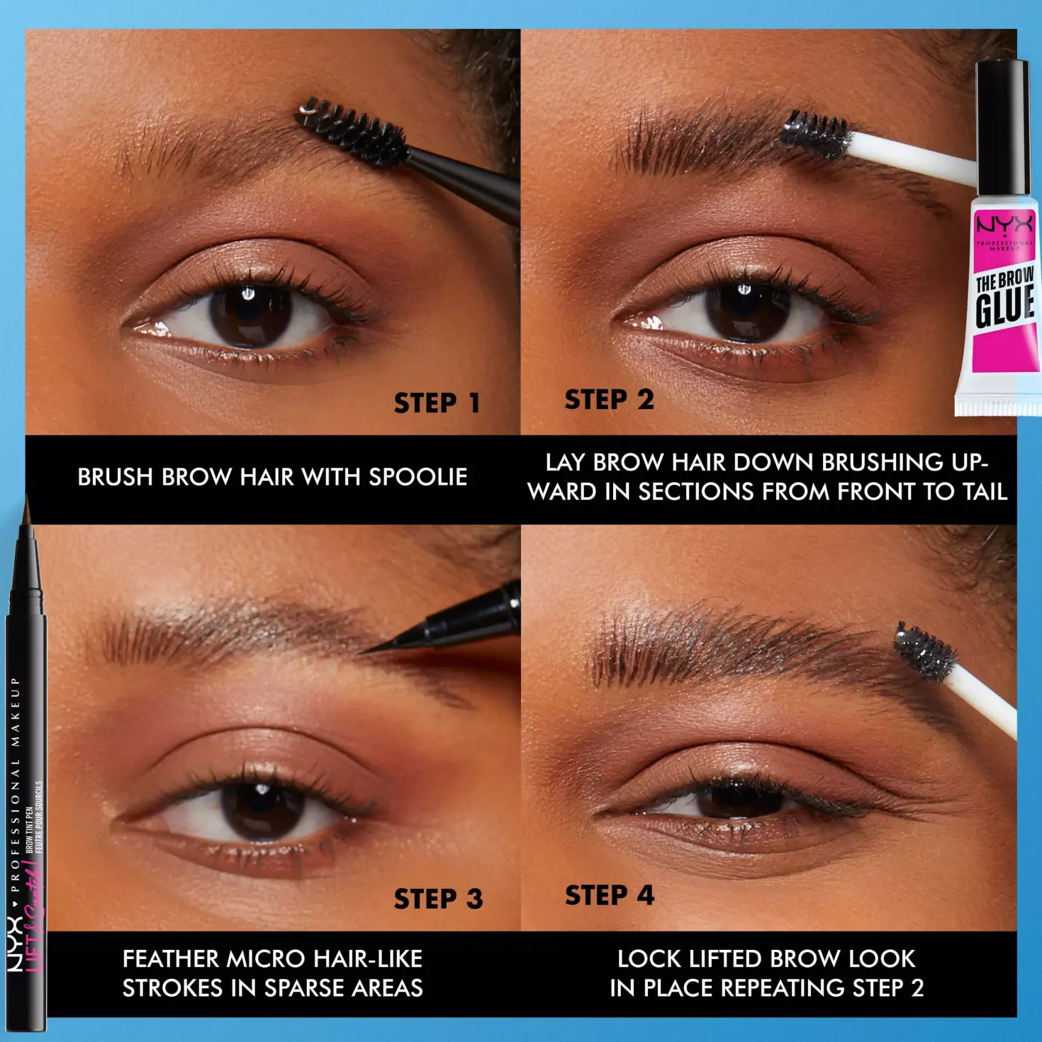 NYX PROFESSIONAL MAKEUP The Brow Glue Lamination Gel 04 Dark Brown