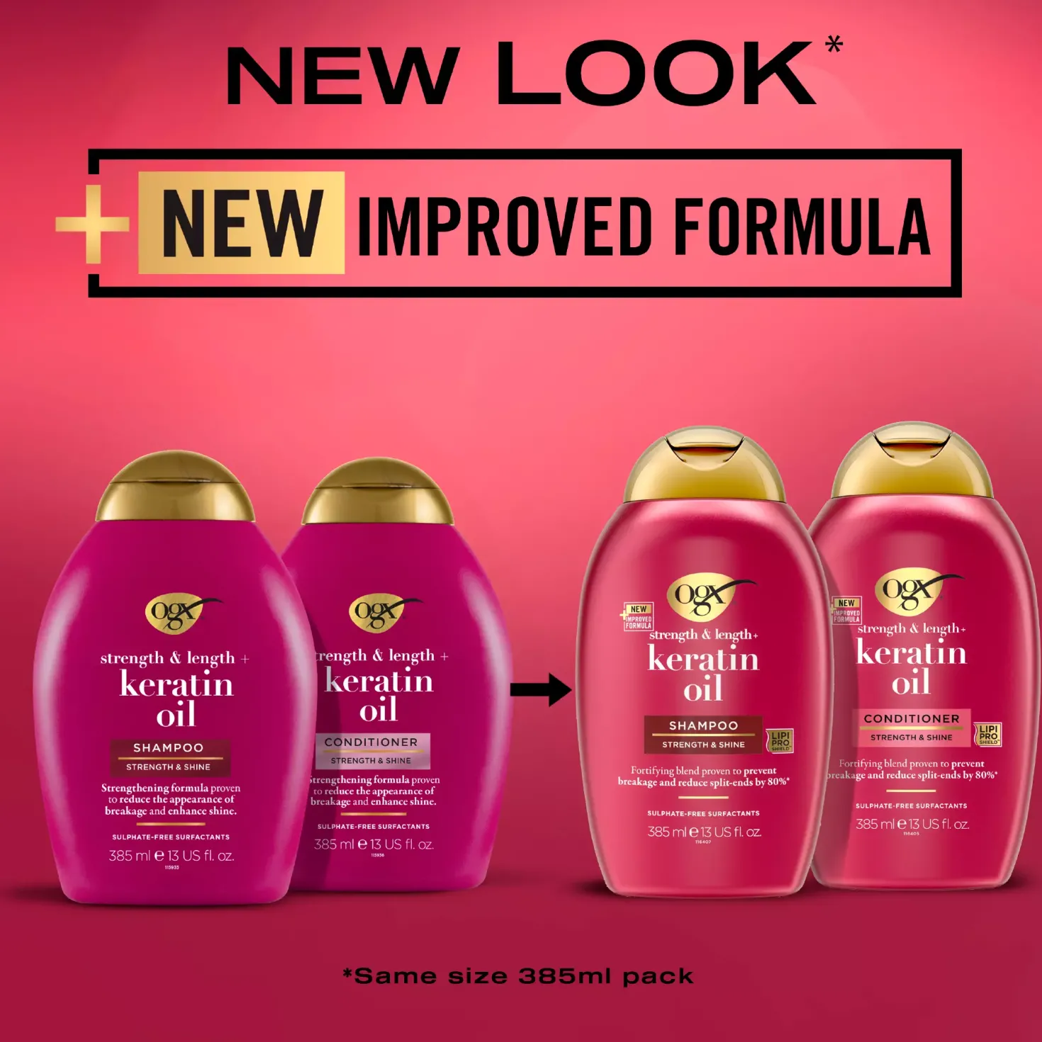 OgxKeratin Oil Shampoo 385 ml