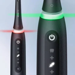 Oral B iO 5 black and white electric toothbrushes Designed by Braun