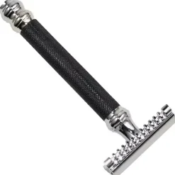 Parker Shaving Parker 26C -Black & Chrome Handle Open Comb 3 Piece Safety Razor