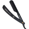 Parker Shaving PTBMETAL-Black Steel Push Type Barber/Straight Razor